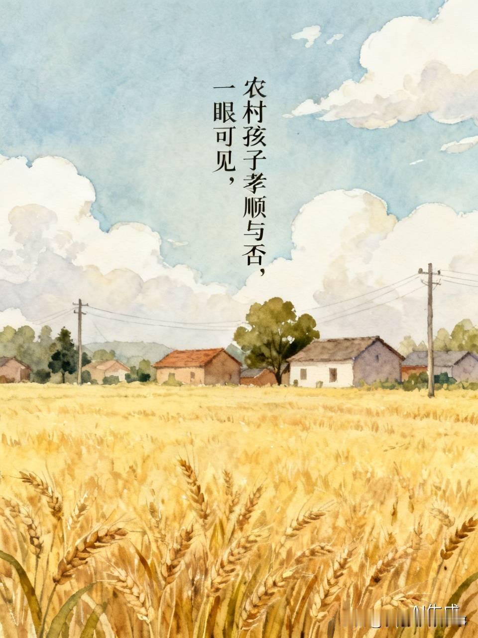 突然发现，农村孩子孝顺不孝顺，一眼就看出来了。那些混的好的，明知道自己父母没退