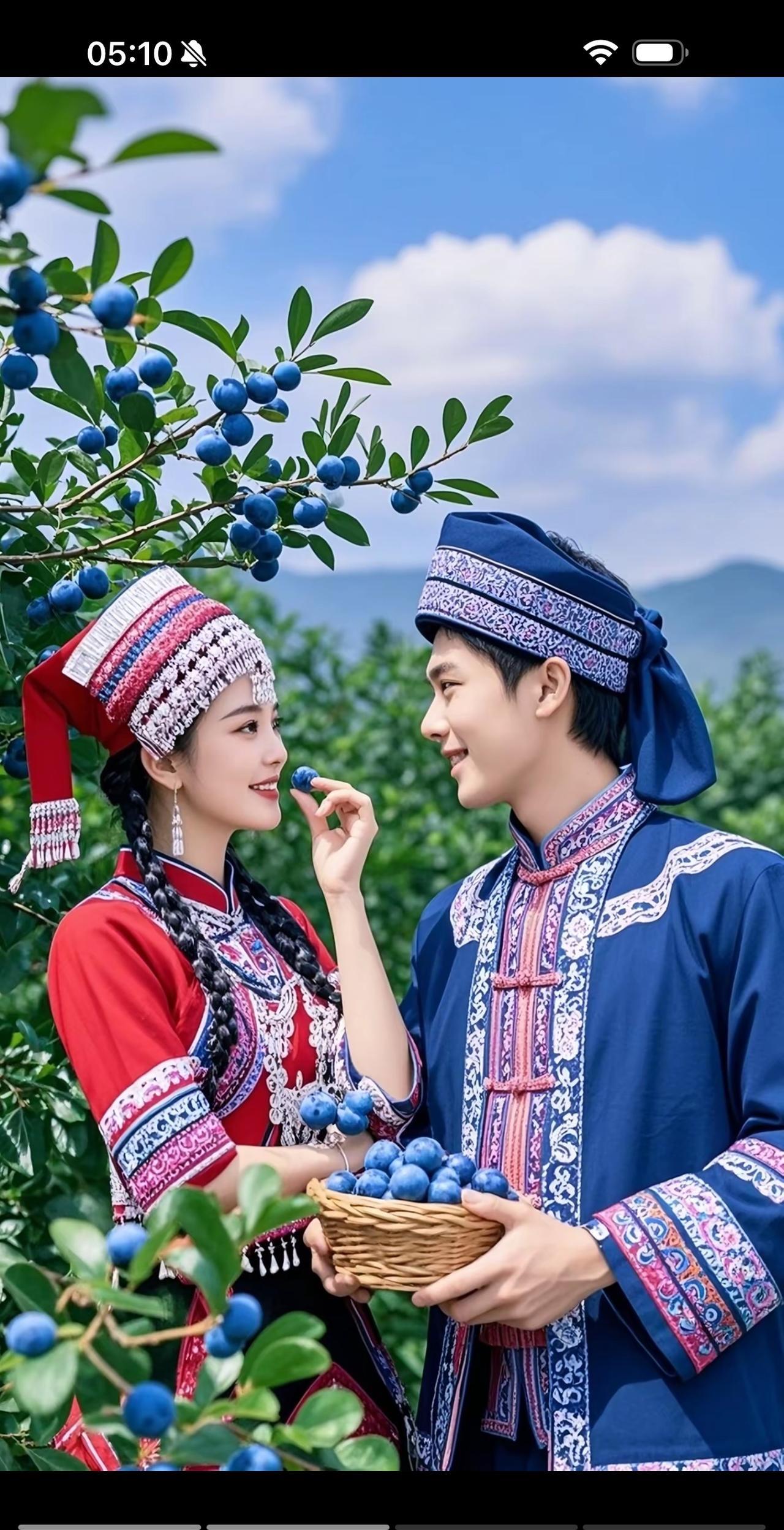 阿妹的蓝莓园走进阿妹的蓝莓园，仿若踏入了一方梦幻天地。湛蓝的天空下，一串串饱