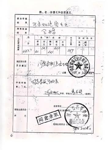 老三届啊，恢复高考的第二年～政审合格，基本没问题，录取为绝密专业！！那时候能