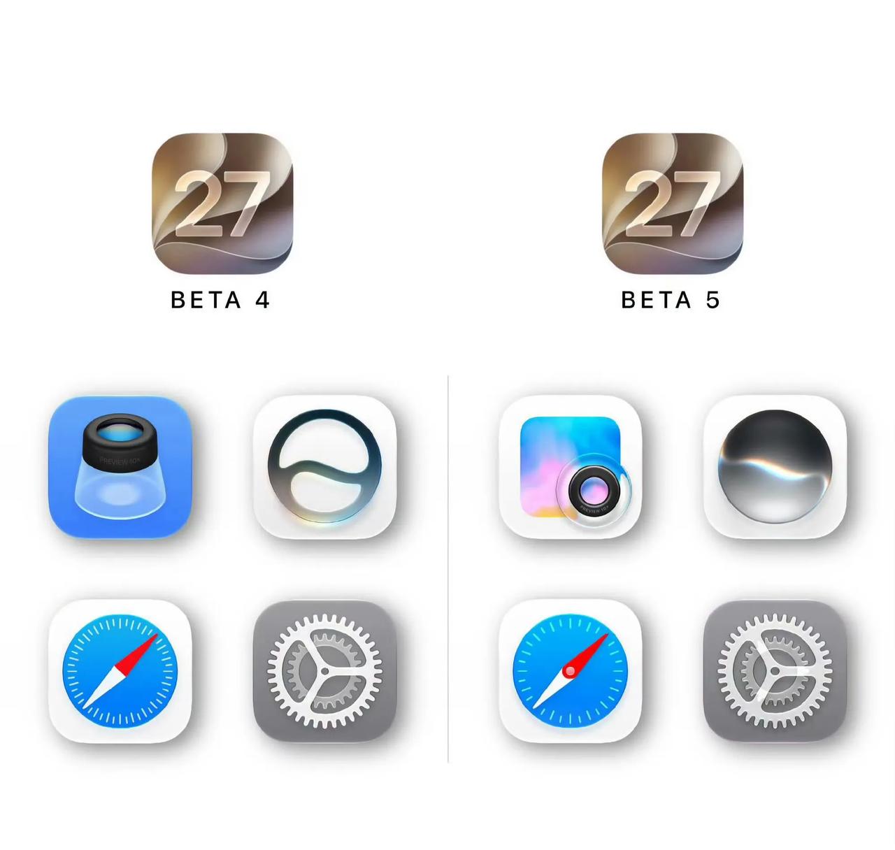 iOS27Beta5更新重点更新来啦✨液态玻璃视觉再优化，图标统一重做、透明