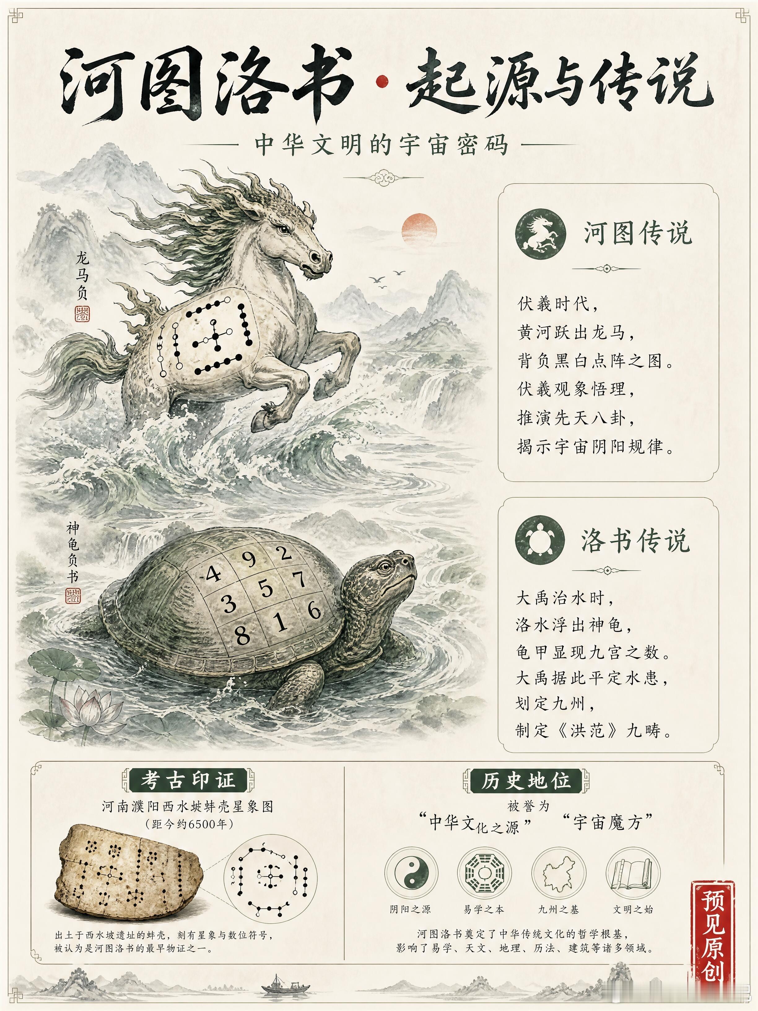 老祖宗顶级智慧，河图洛书藏尽天地大道经常听学中医、易经的人提河图洛书！很多人以为