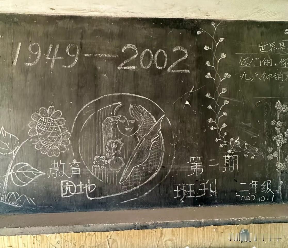 拍到二十多年前的黑板报和作息时间表，真的恍如隔世！那个时候，教室要求每月换一次