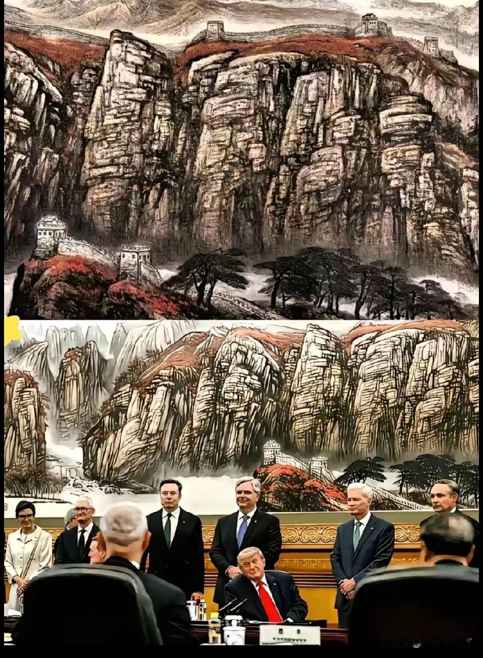 白宫发的图有何深意?天下为公才是正道，按照风水学，把靠山让给了来宾，背靠大山，