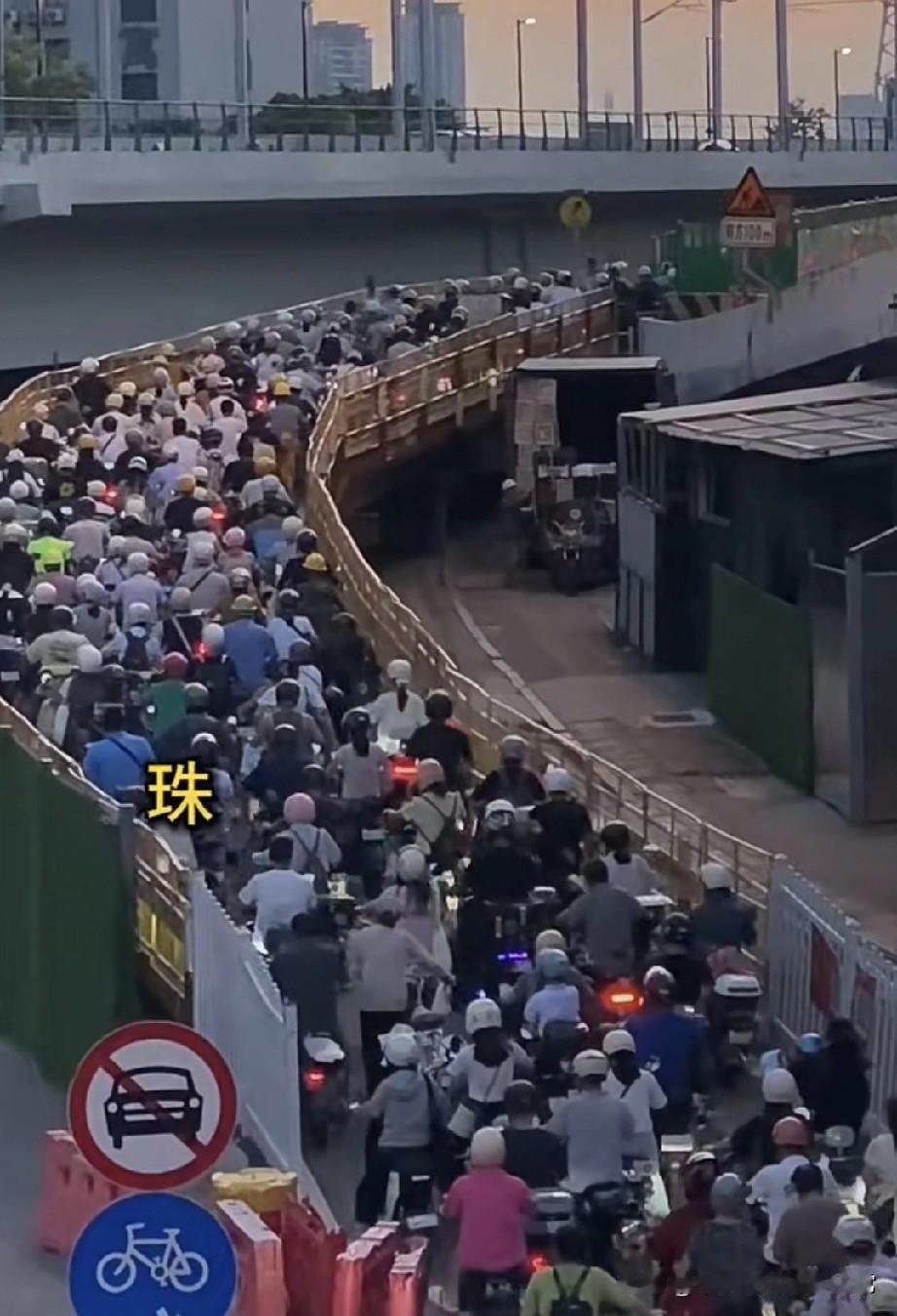 广州电鸡成灾，不这是广州的开放！珠江大桥下的“电鸡”洪流见过没？密密麻麻的