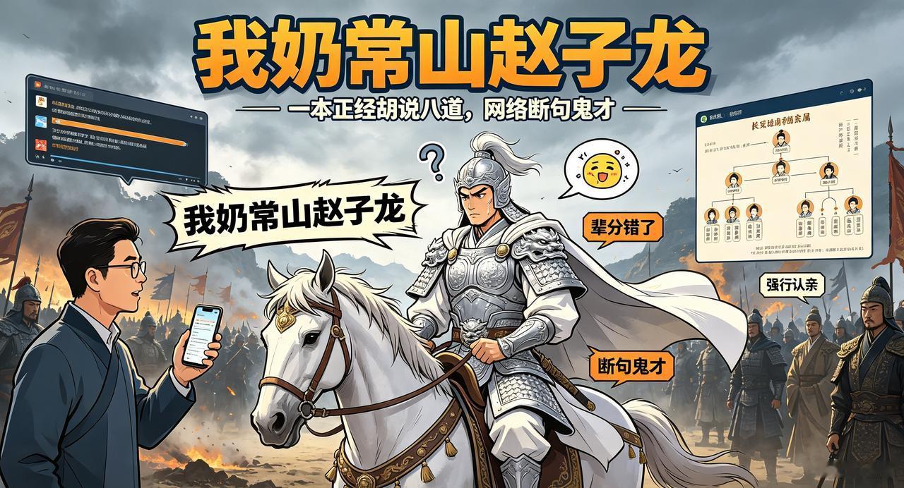 正常来说，赵子龙是三国时期蜀汉名将，常被称为“常山赵子龙”。但这个梗故意把“常山