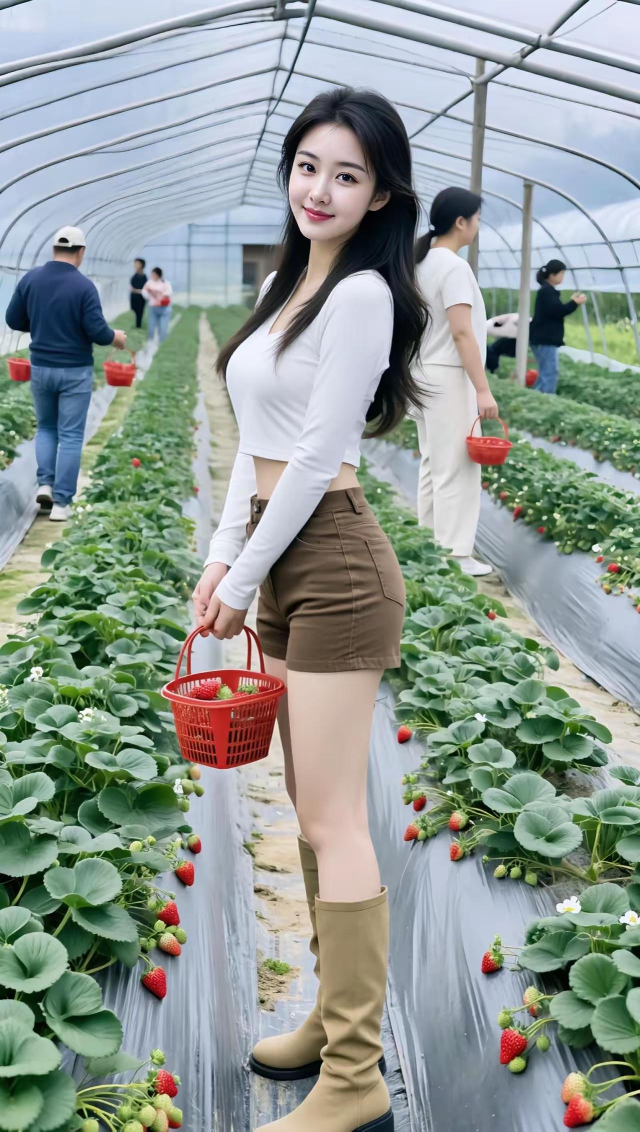 草莓采摘的甜美时光🍓🌸