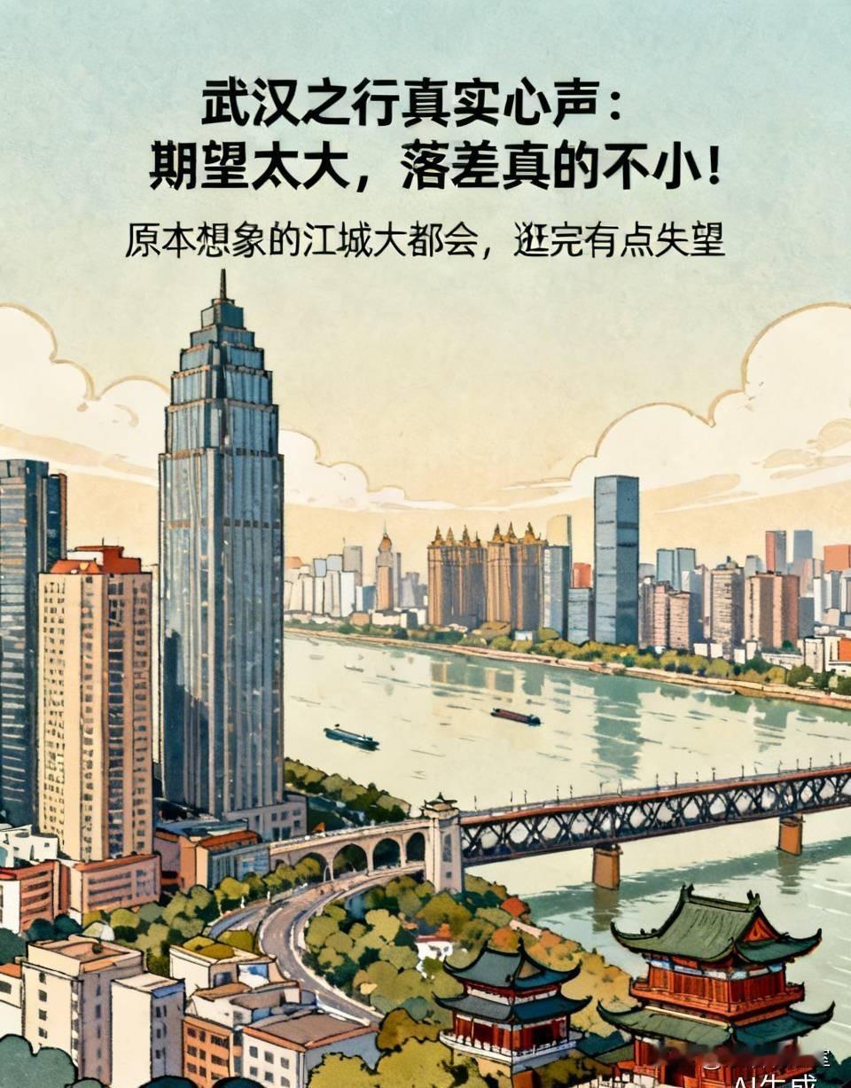 武汉之行真实心声：期望太大，落差真的不小！原本想象的江城大都会，逛完有点失望