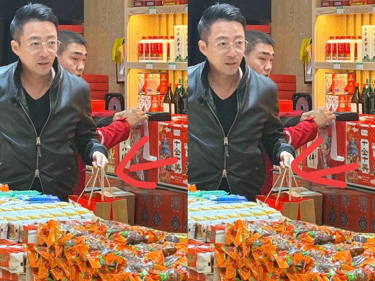 馆长估计是真被吓一跳汪小菲买东西好像没付钱进店以后直接拎着两箱子就走，把馆长