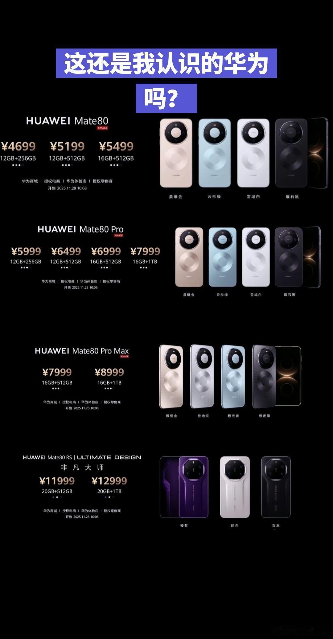 早呀佳人们。大家買了华为Mate80吗？