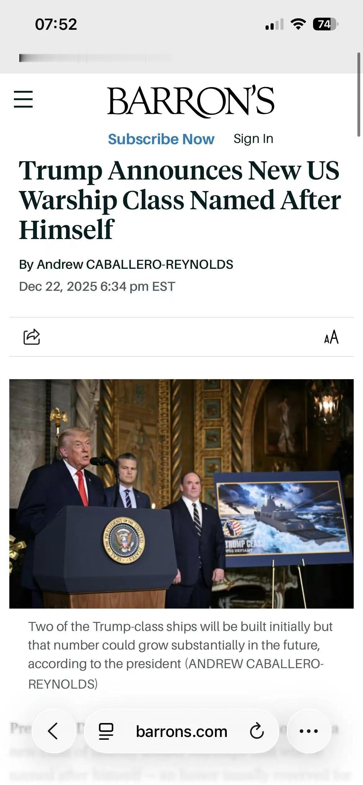 美国总统老特在记者会上介绍了他计划打造的“黄金舰队”情况。核心舰艇是以他的名字命