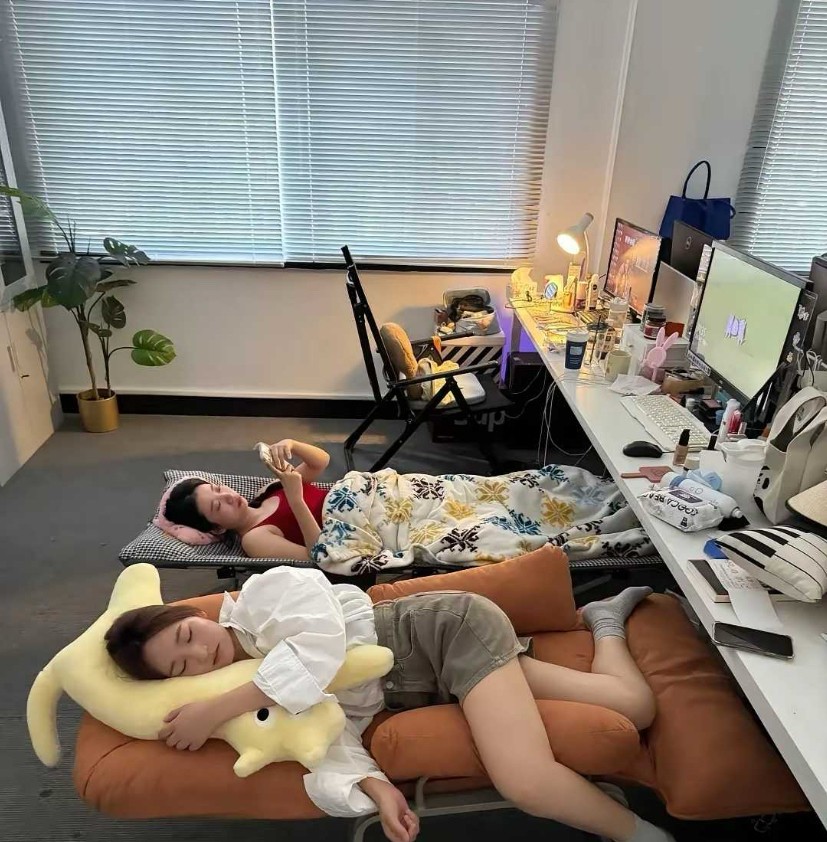 把办公室收拾成了卧室模样