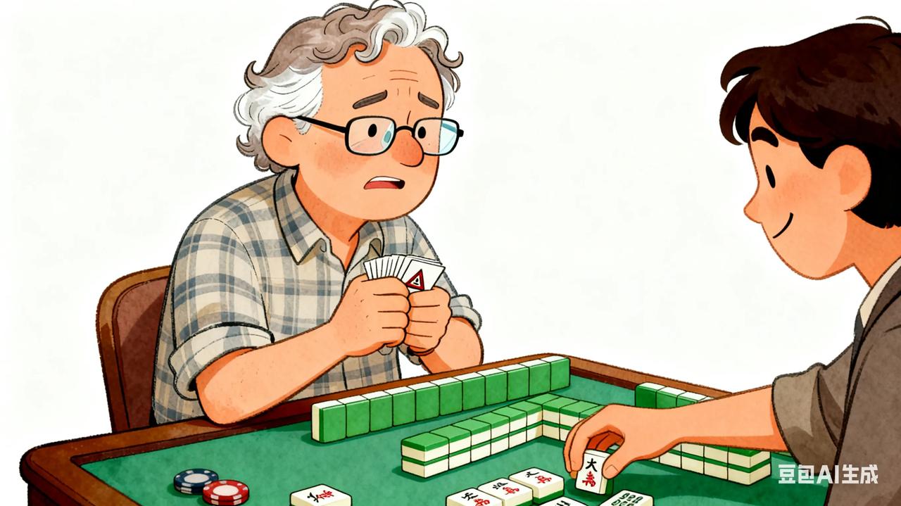 打麻将久了才悟，别迷信“一直进攻就会赢”。明明下家不停吃牌还硬打熟张，手里