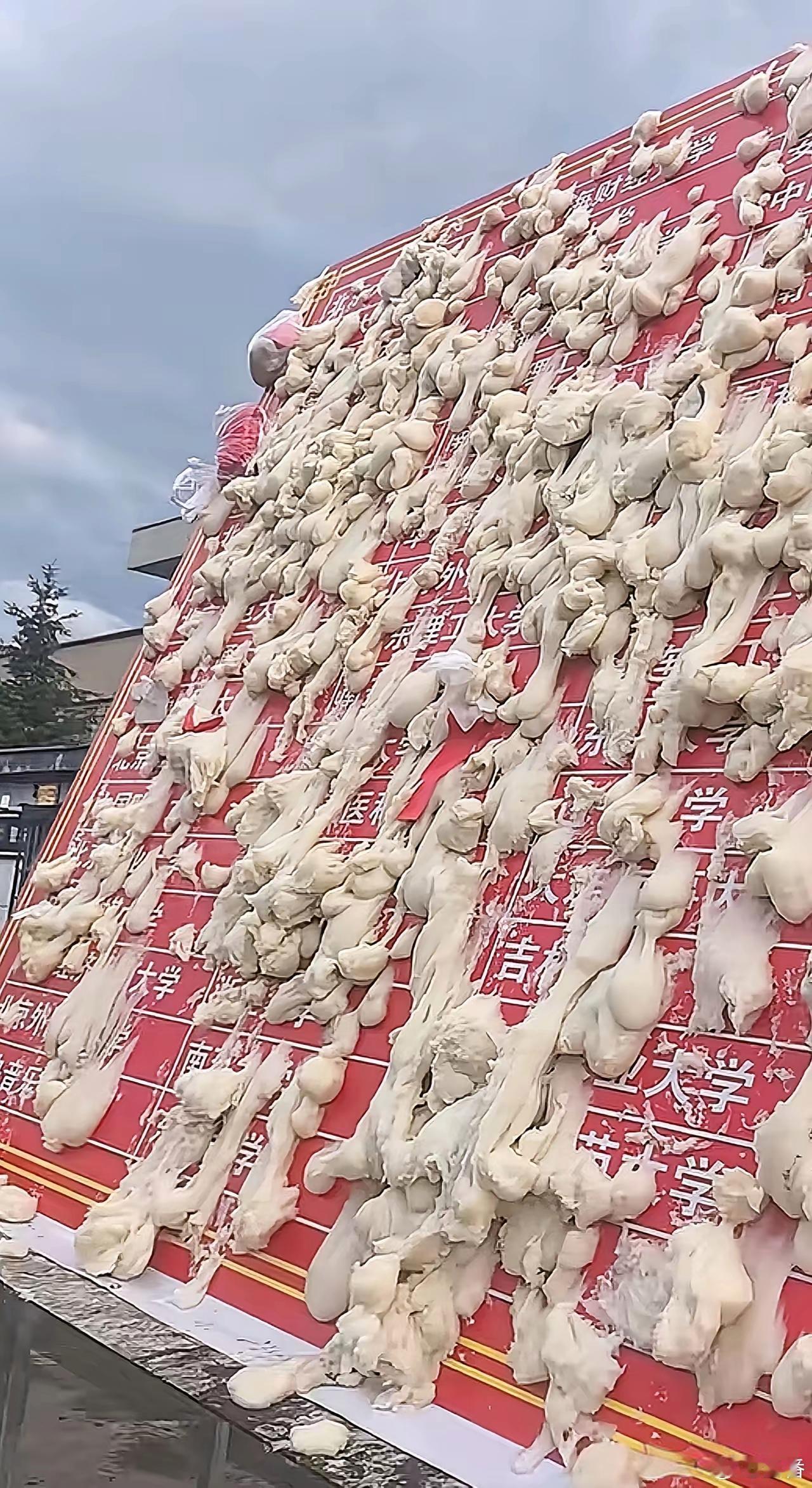 这是烂泥也要扶上墙吗？某考点门口的一幕，是不是太浪费粮食了啊？不行就是不行