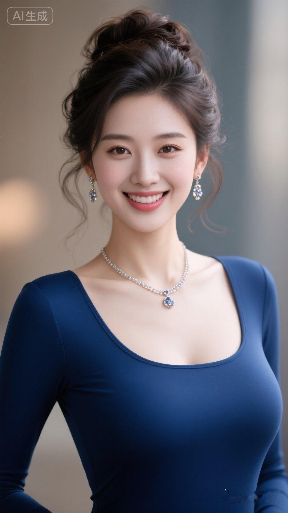 优雅蓝调，甜美笑容，气质满满！💙✨