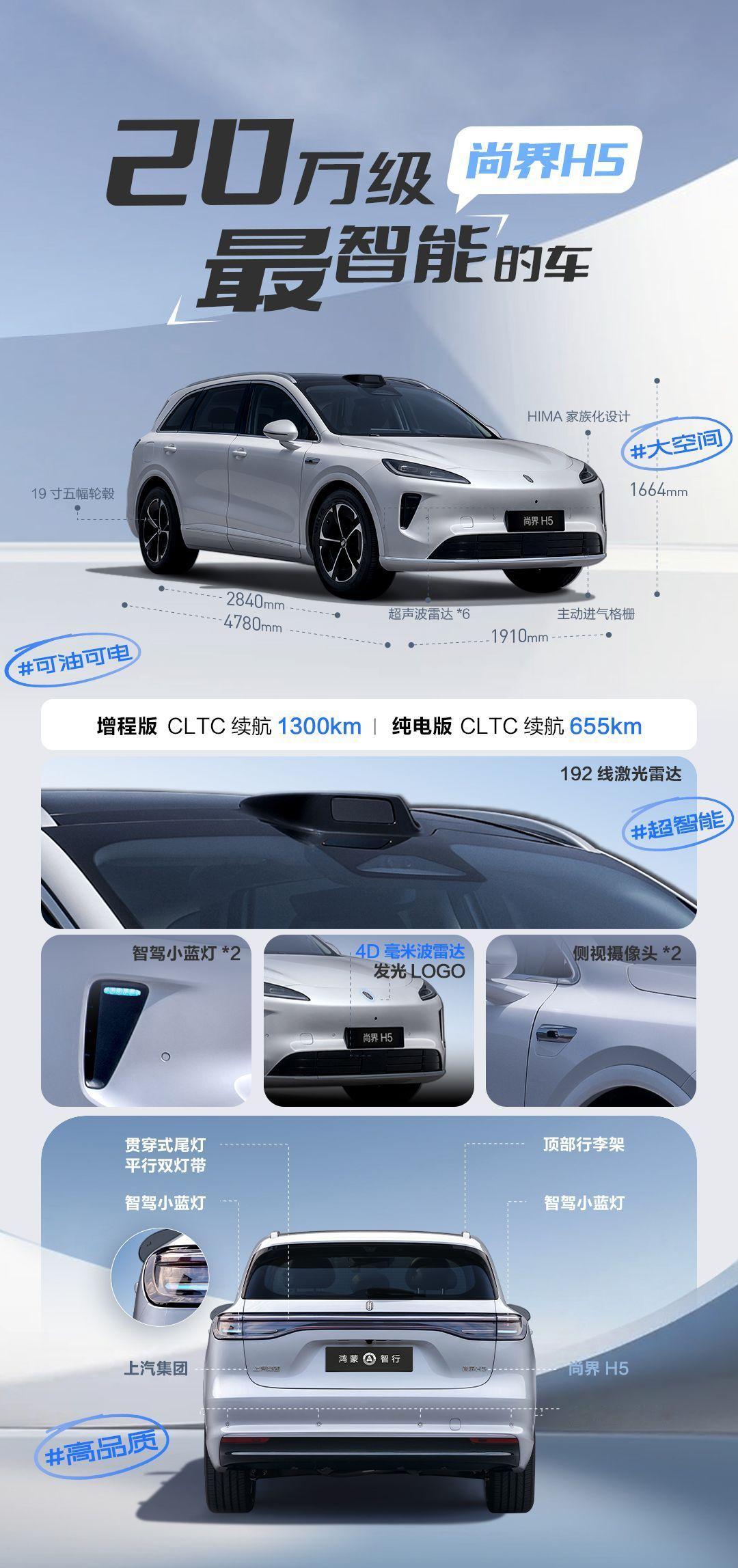 余承东称既要又要还要的SUV来了尚界H5官宣9月见余总放话的“不妥协”产品力，尚