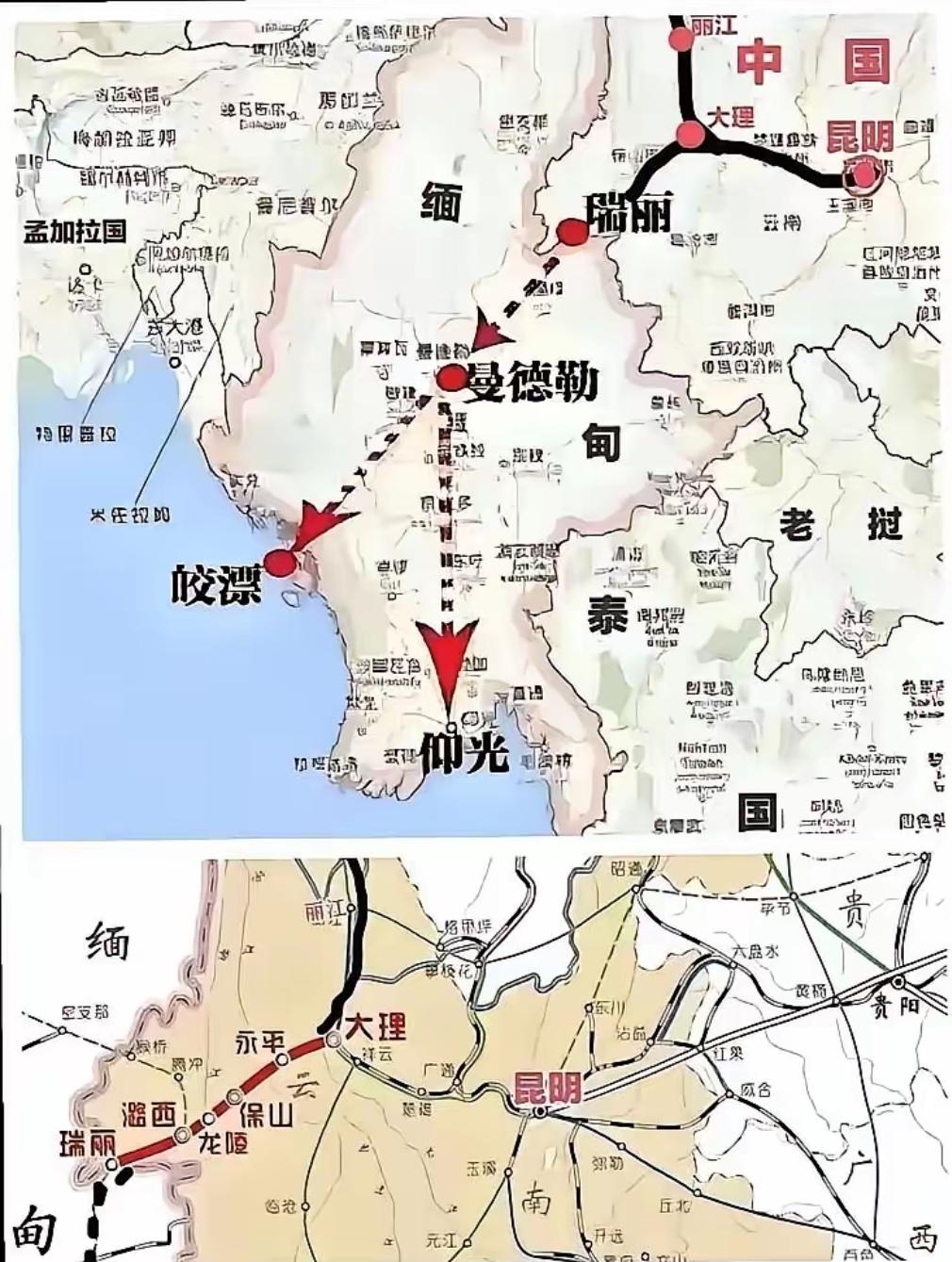 缅甸这回终于动真格了！中缅铁路建设已经按下快进键——木姐至曼德勒段全长431公里