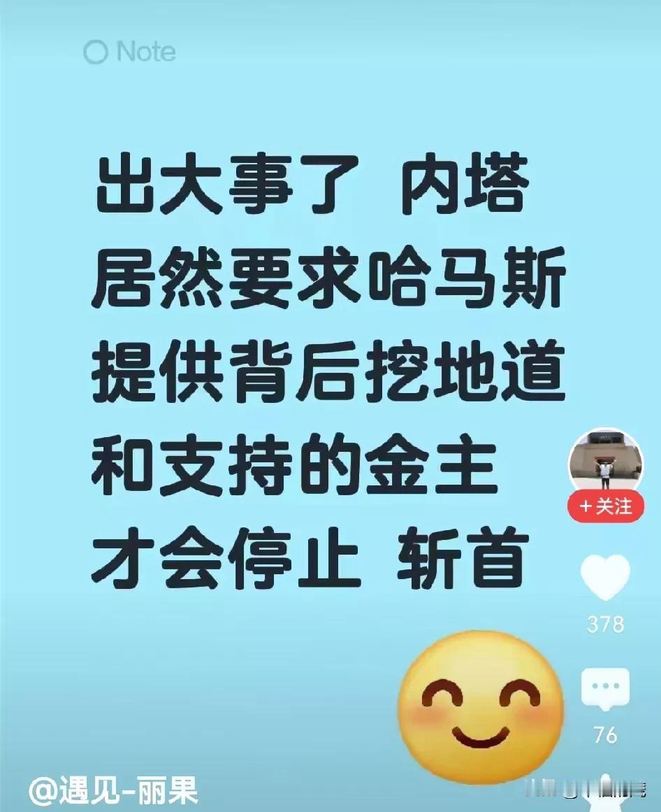 猜猜是谁帮助哈马斯挖了那么多地道，明显不是加沙人自己挖的，他们没有钱没有技术没有