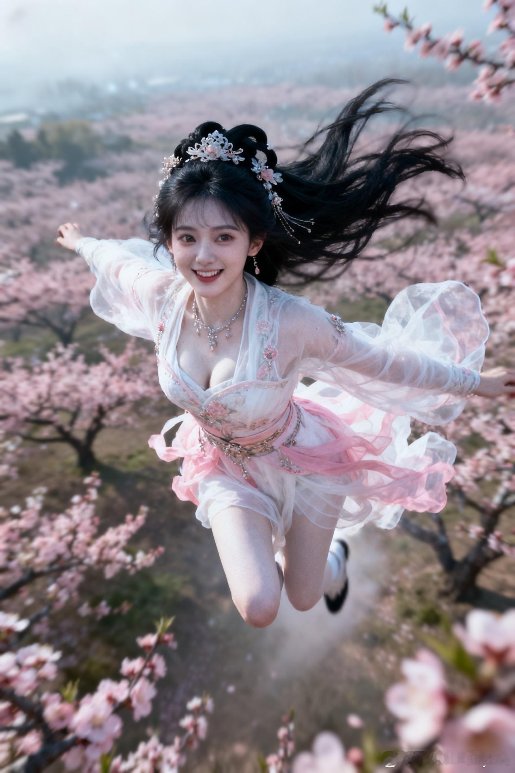 仙女下凡到人间就是这个样子，很贴切！从桃花园到古镇里，从山野到了繁华的世间！行摄