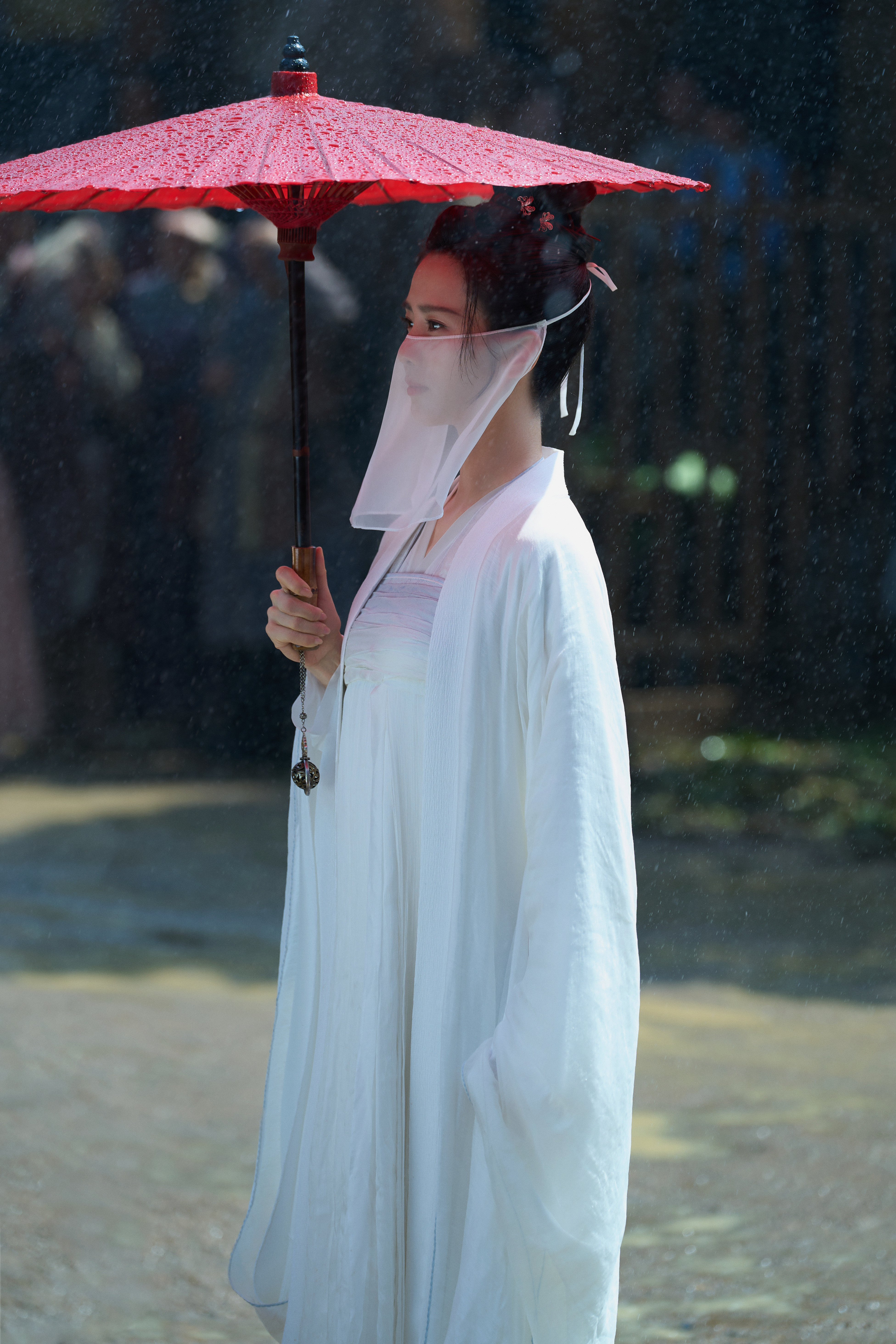 刘诗诗细雨湿素裳刘诗诗饰演的叶平安出场宛若仙子。她身披洁白的面纱，裙裾飘逸如