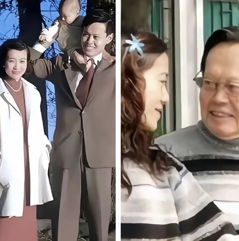 杨振宁老先生与两位夫人的合影，年轻的杨振宁也是一表人才