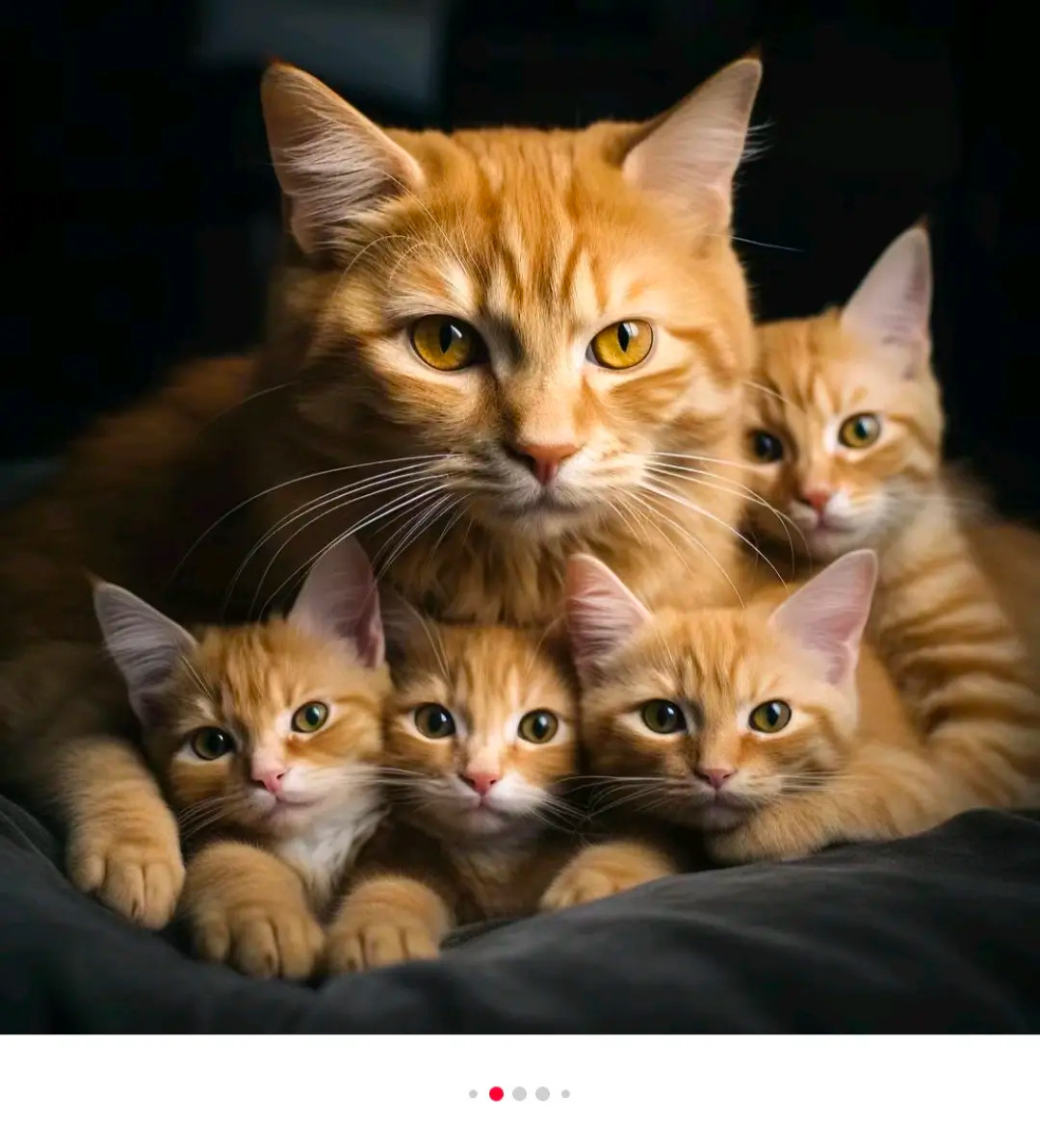 好幸福的猫妈妈，母子情深