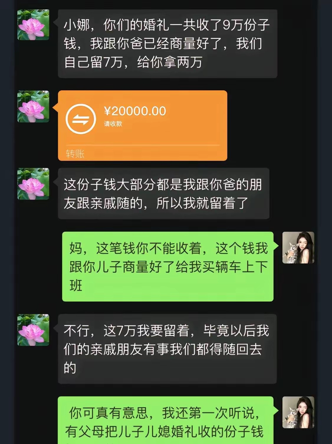 这个钱就该父母收，因为父母还要随礼，礼尚往来，这个钱跟孩子无关，孩子的朋友份子钱，要给孩子，孩子也是