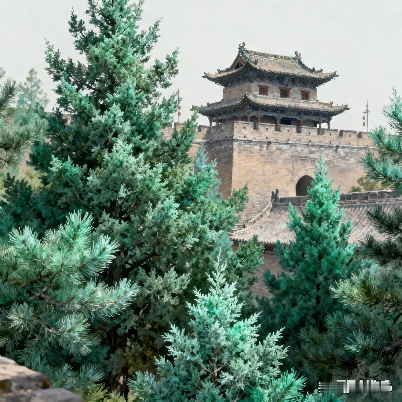 半日偷闲入山海关！深红叶、墨绿松、灰砖城，一秒掉进600年前的冬天【古城初