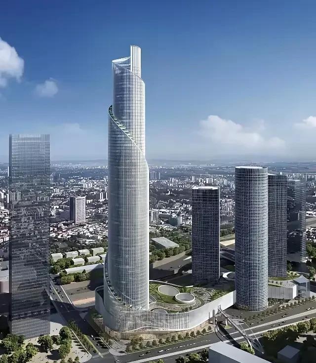 这是以色列地标性的建筑——阿兹列里螺旋塔，它位于地处特拉维夫核心区，因为塔楼形似