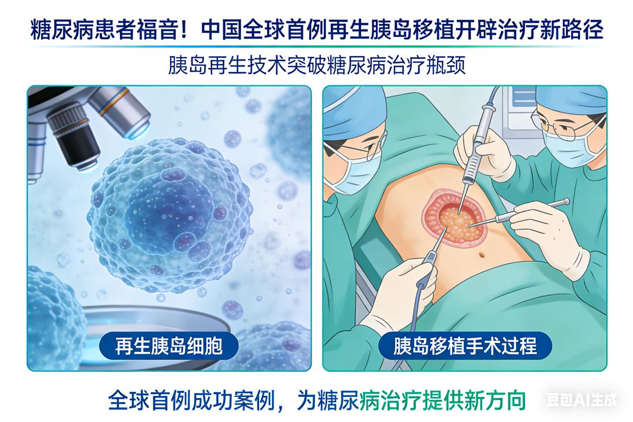 糖尿病患者福音！我国全球首例再生胰岛移植开辟治疗新路径全球首例！我国再生胰岛移