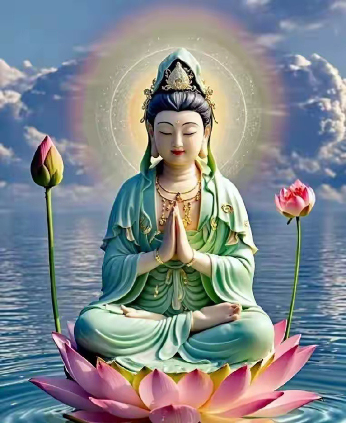 一拜观音菩萨显显灵，二拜烦恼病痛消，三拜财源滚滚来！接接接！运势