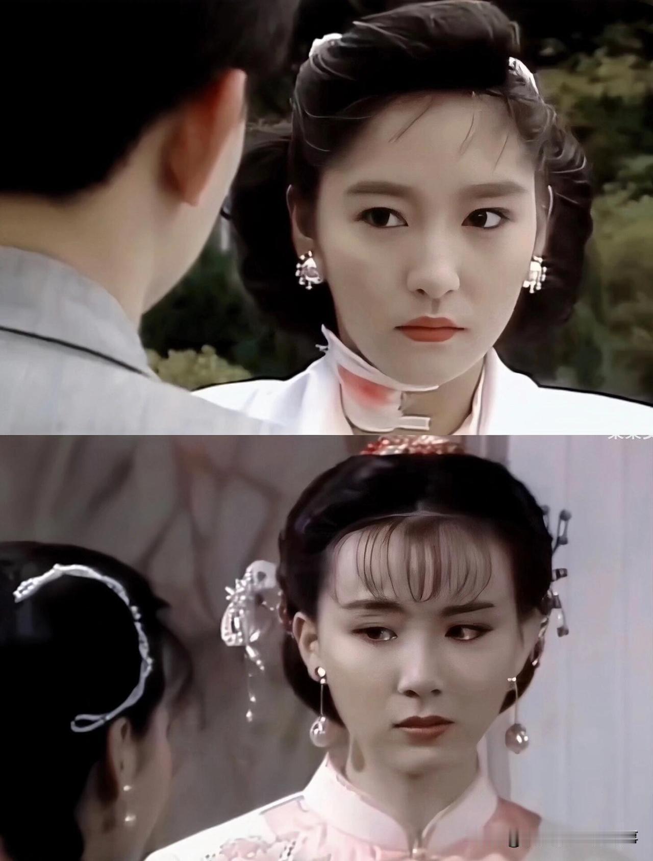 众所周知萧蔷是公认的精致明艳,美如精雕宝石,如今翻到老剧《双飞雁》才发现同框的雪