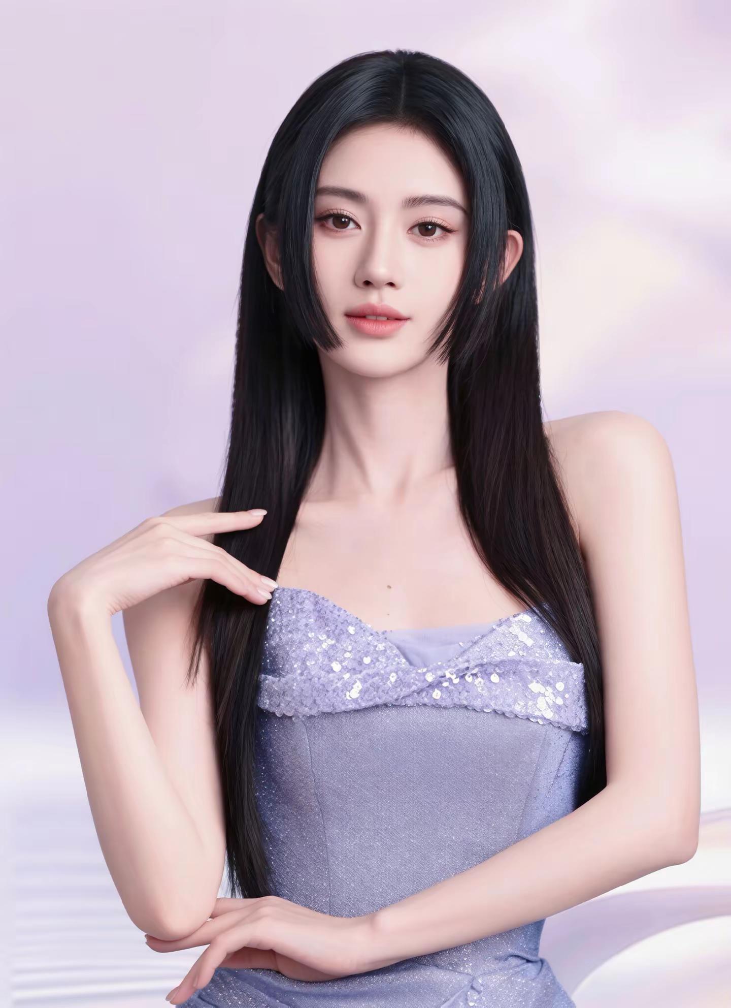 鞠婧祎拉芳新造型高清修复图～紫色很有韵味哈哈鞠婧祎拉芳全球品牌代言人鞠婧祎拉芳