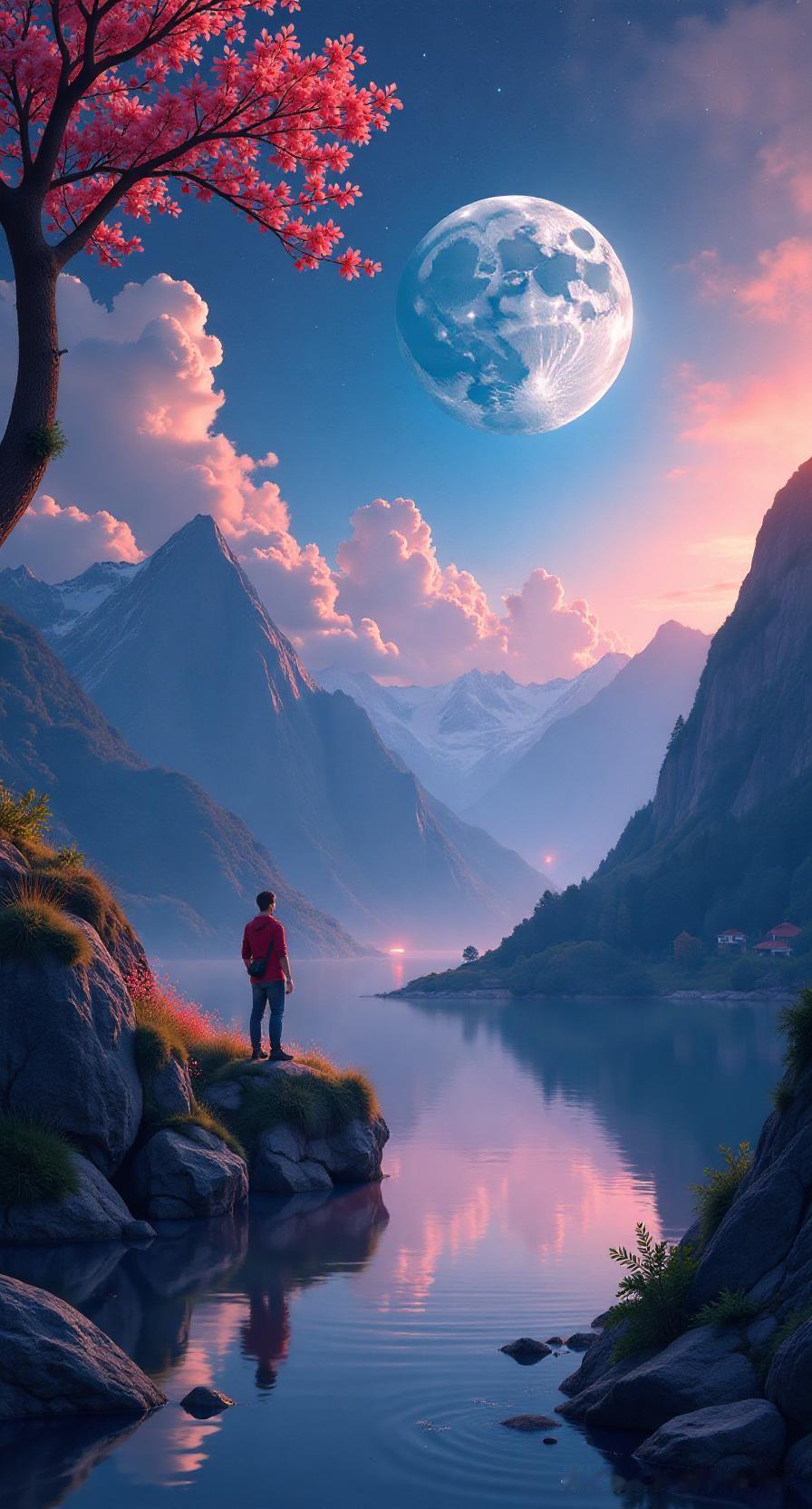 上联：明镜天悬照乾坤下联：清风月照映山河