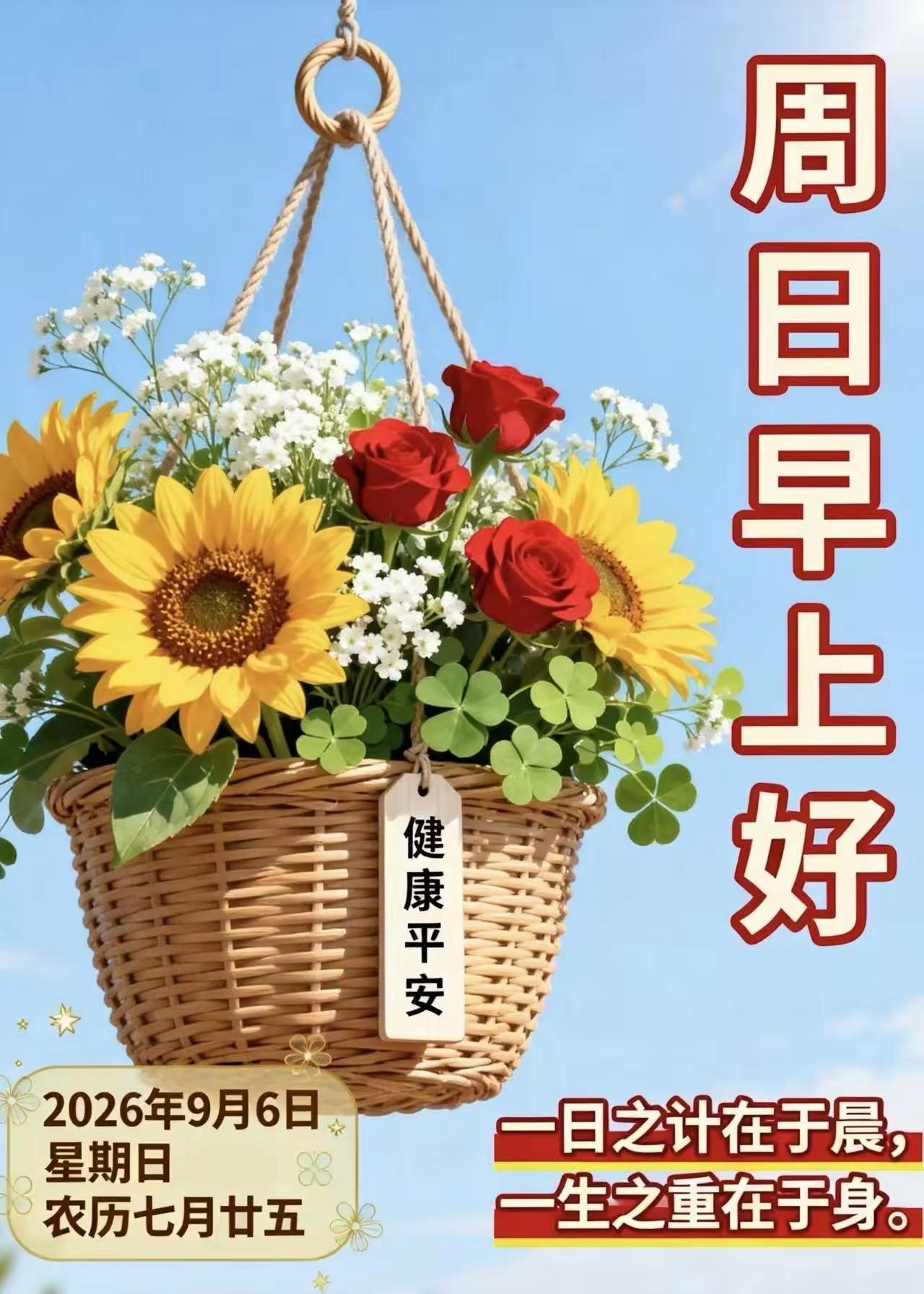 早安！愿周日的柔风，吹散所有紧绷心绪，接纳寻常日常，享受此刻清闲。分享早晨的寄