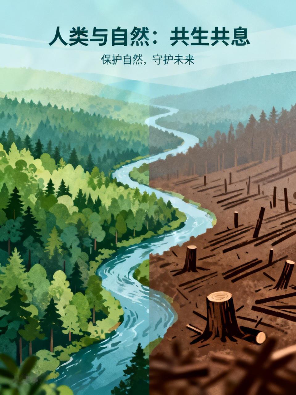 人类与自然的关系，就像鱼和水。观点一针见血地指出，人类生存依赖其他生命，可其他生