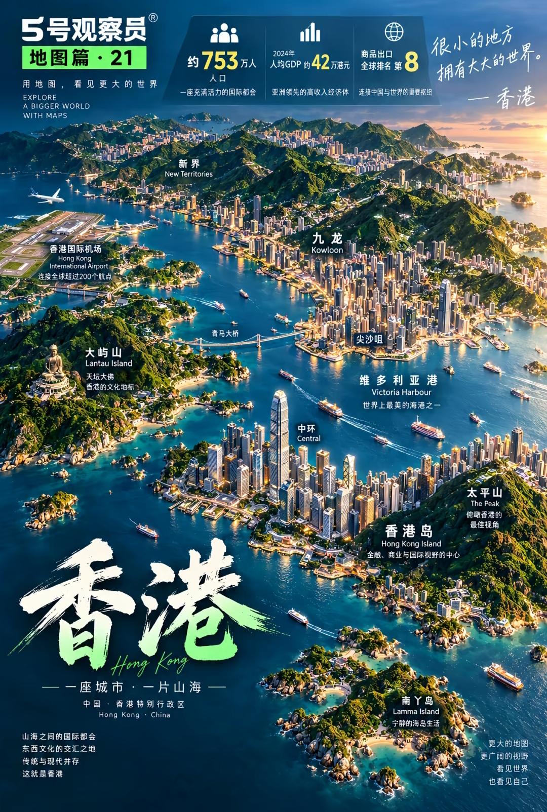 说香港真的是个很矛盾的地方，明明1119平方公里的陆地，住人的住宅用地才80平方