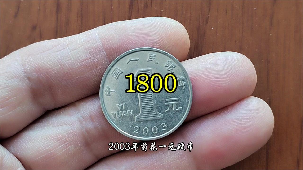 💡2003年菊花一元硬币本身发行量就很少，成卷的币种存量更是稀少。目前一整卷的