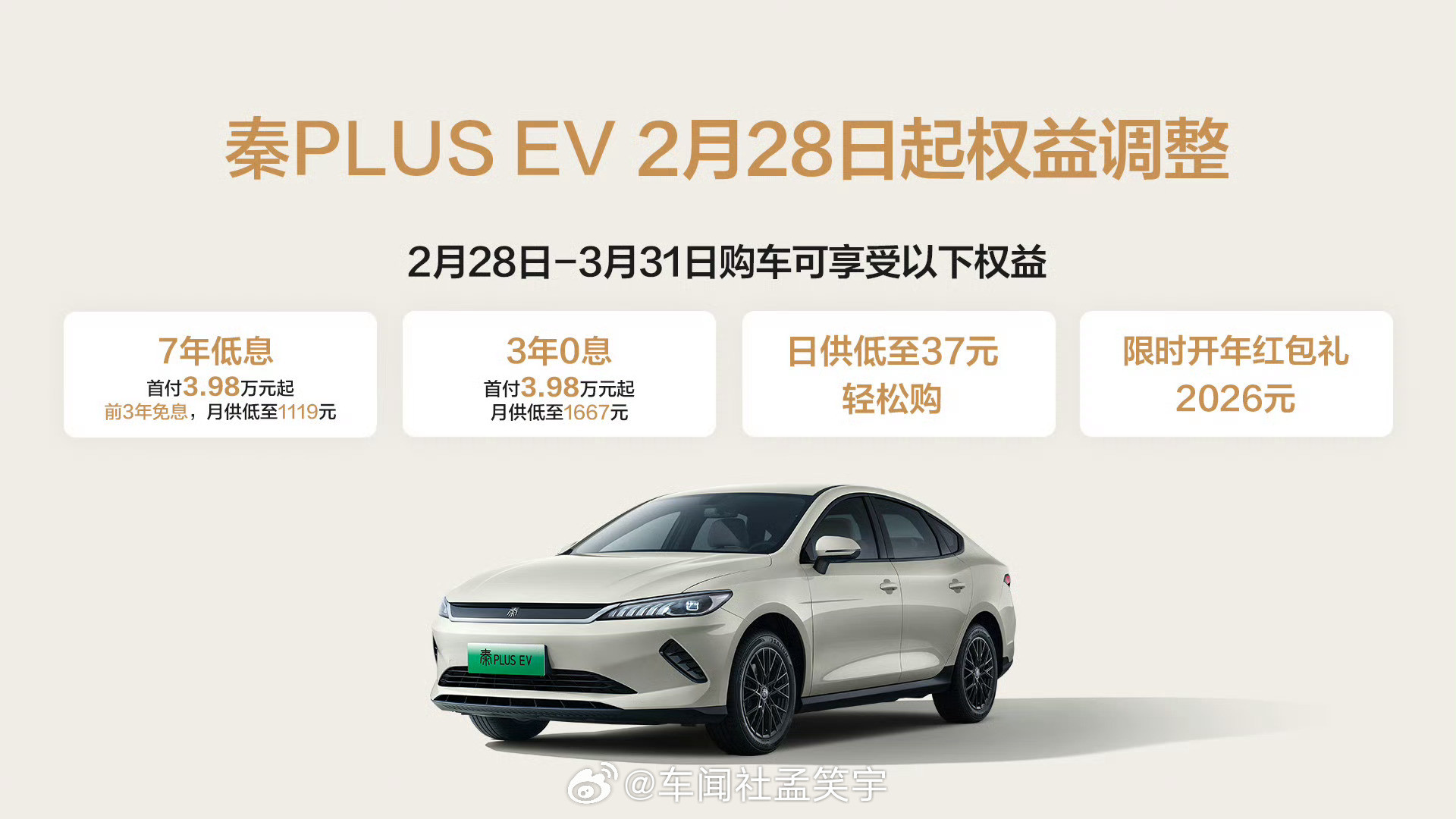 每天日供30多块钱，绝了，这是不是太无压力了～秦PLUS官宣7年低息夯爆了