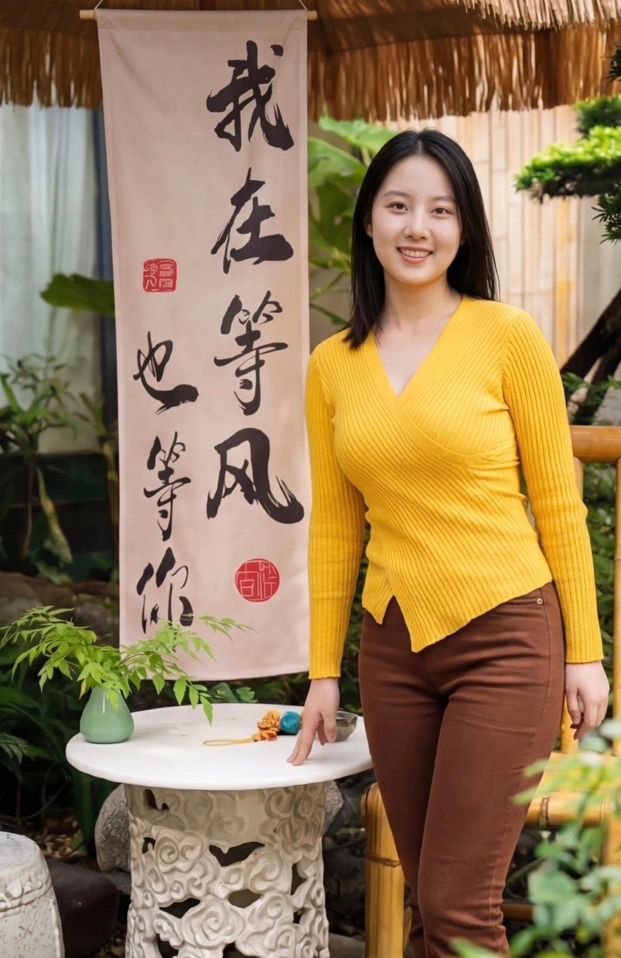 在等风也等你，一起享受美好时光🌿💛🍃面善之人，心善之人，必有福报牛仔裤紧身