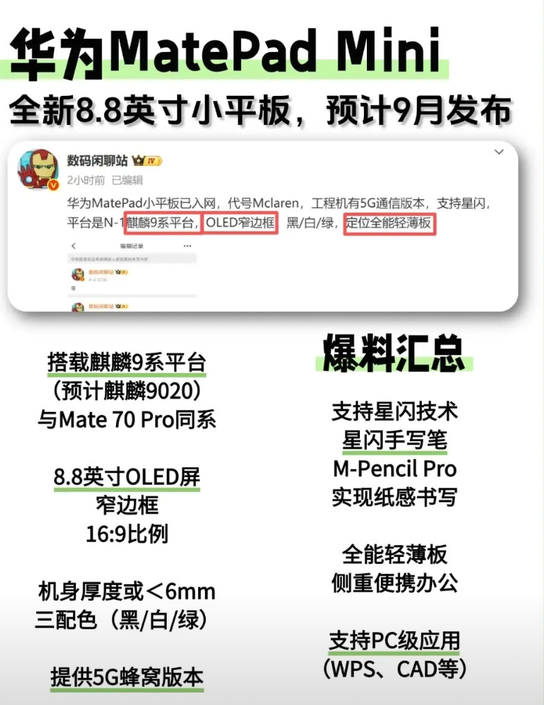 太激动了，华为真行啊，开始做小平板了，麒麟9020照样能打，3499提前锁定爆款