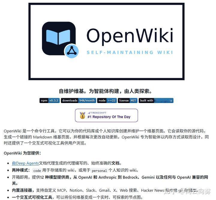 写代码的人谁没被文档恶心过？LangChain刚开源的OpenWiki，就是来