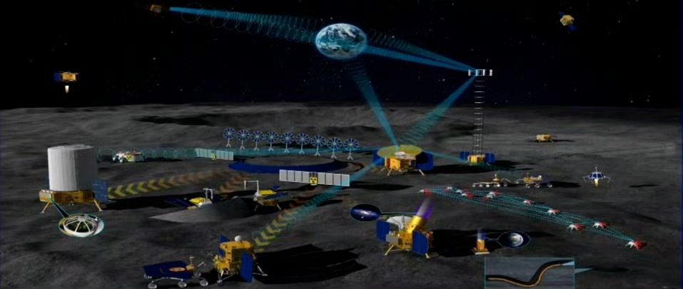 中国与美国月球科研站设想图