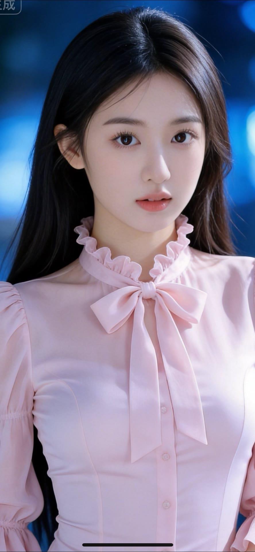 粉衣美人，如花似玉。