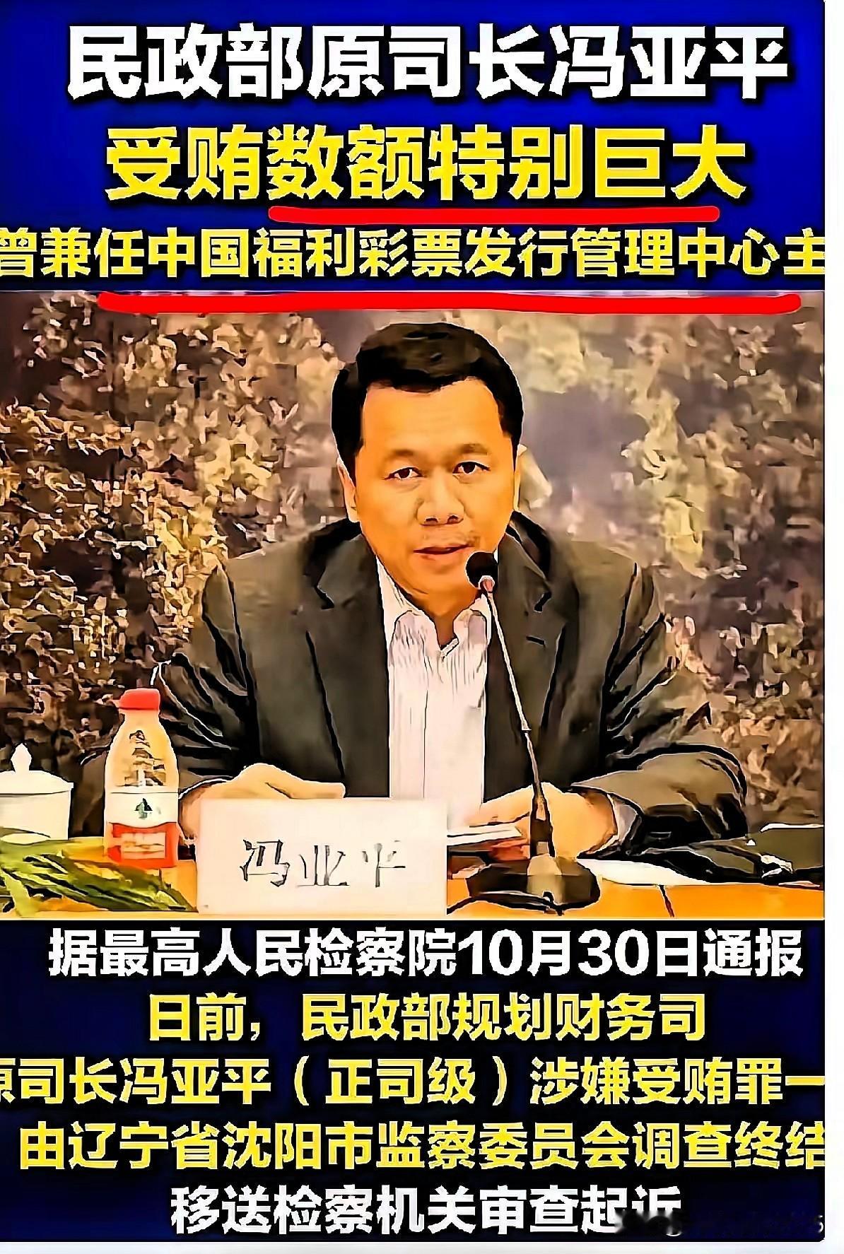 千刀万剐的坏蛋，中国福利彩票最大的蛀虫冯亚平，因贪污受贿金额特别巨大，被逮捕