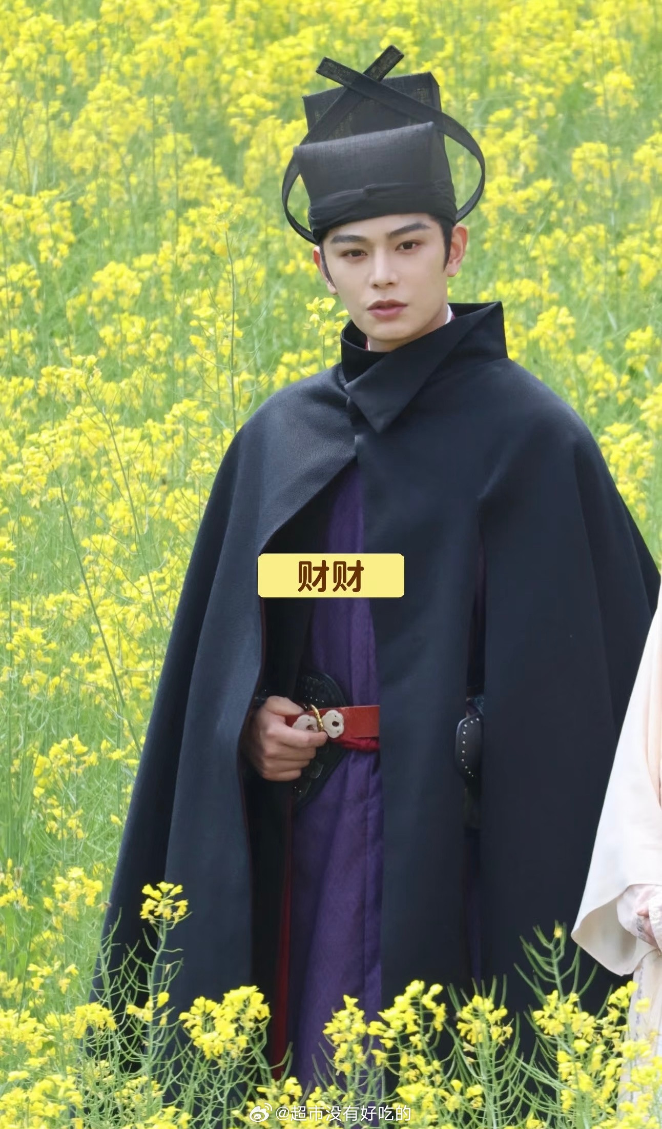 丁禹兮《司宫令》今日生图路透春日油菜花田里的赵皑大人外景太美了，赵皑状态太好了丁