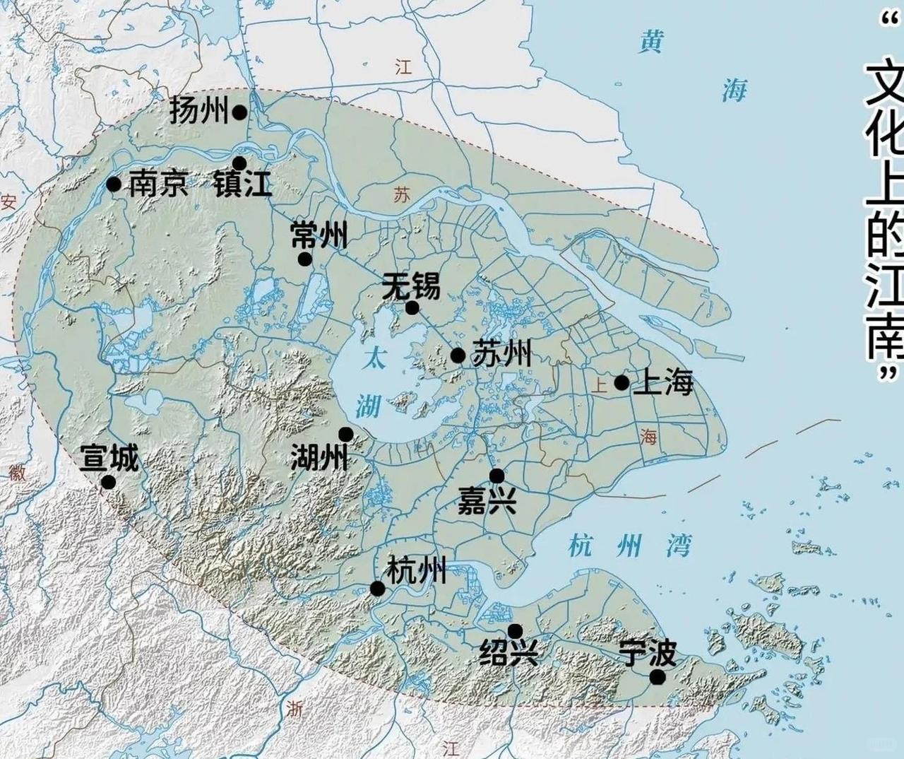 现在大家嘴里常说的“江南”，范围越缩越窄，基本就剩吴语区那一小块了，而且吴语区自