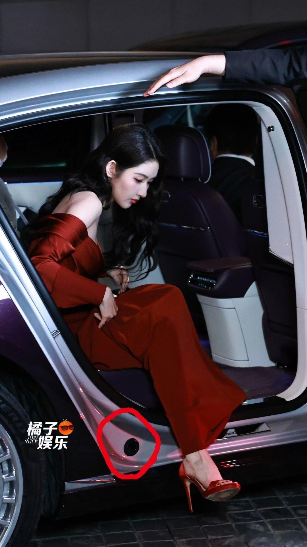 有没有注意到王玉雯乘坐的这台车是尊界s800？有人知道图中红圈内的黑色橡胶圈是