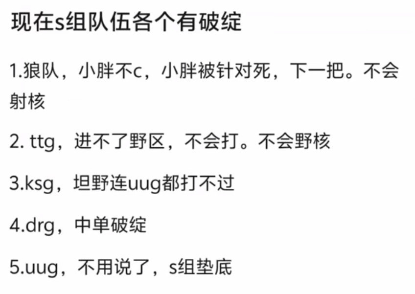 kplk吧热议：现在S组队伍各个有破绽，人人有缺点1.狼队，小胖不C，小胖被针