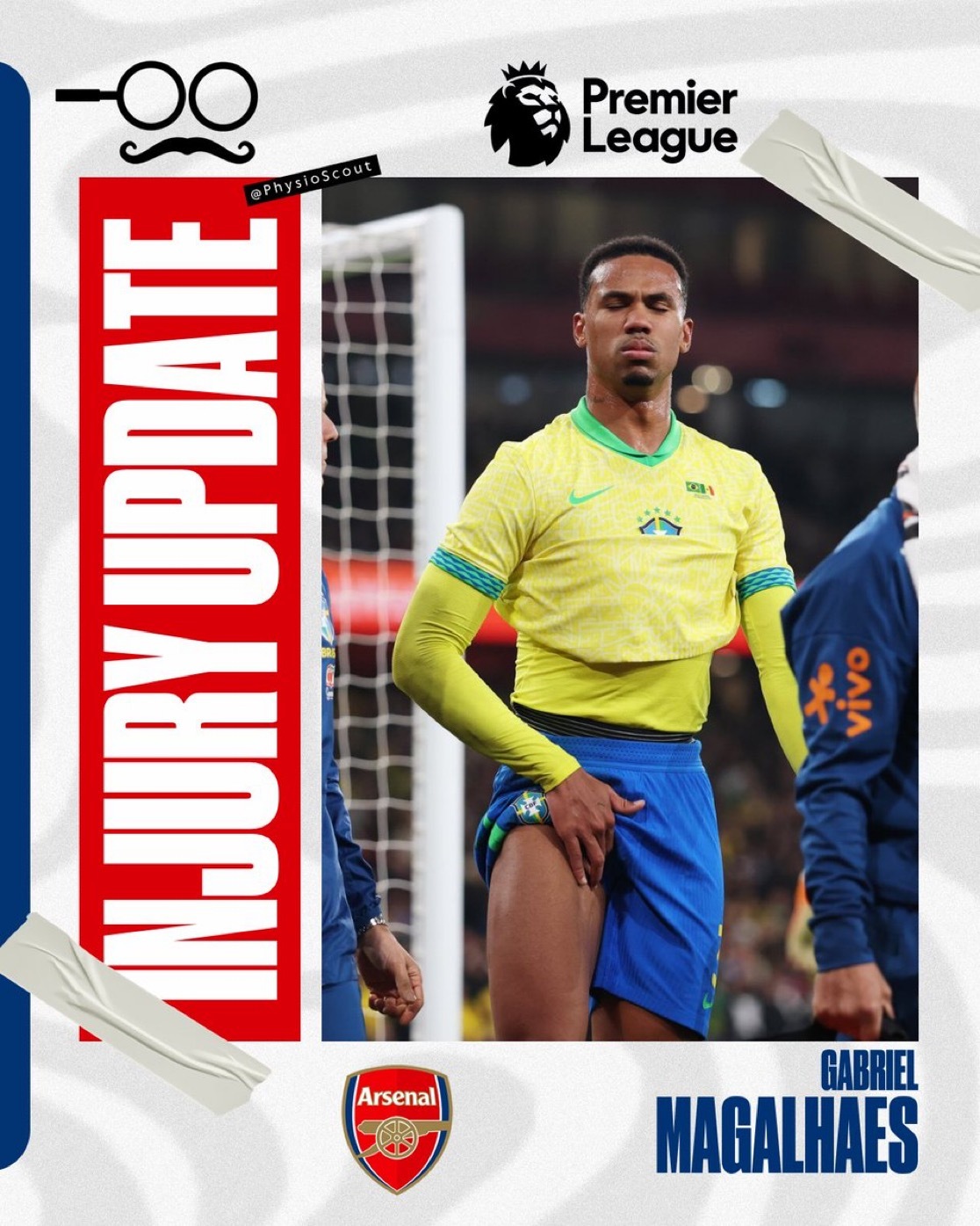 PSFI（球员伤病分析大神）关于阿森纳球员加布里埃尔的伤情分析（不是很乐观）：加