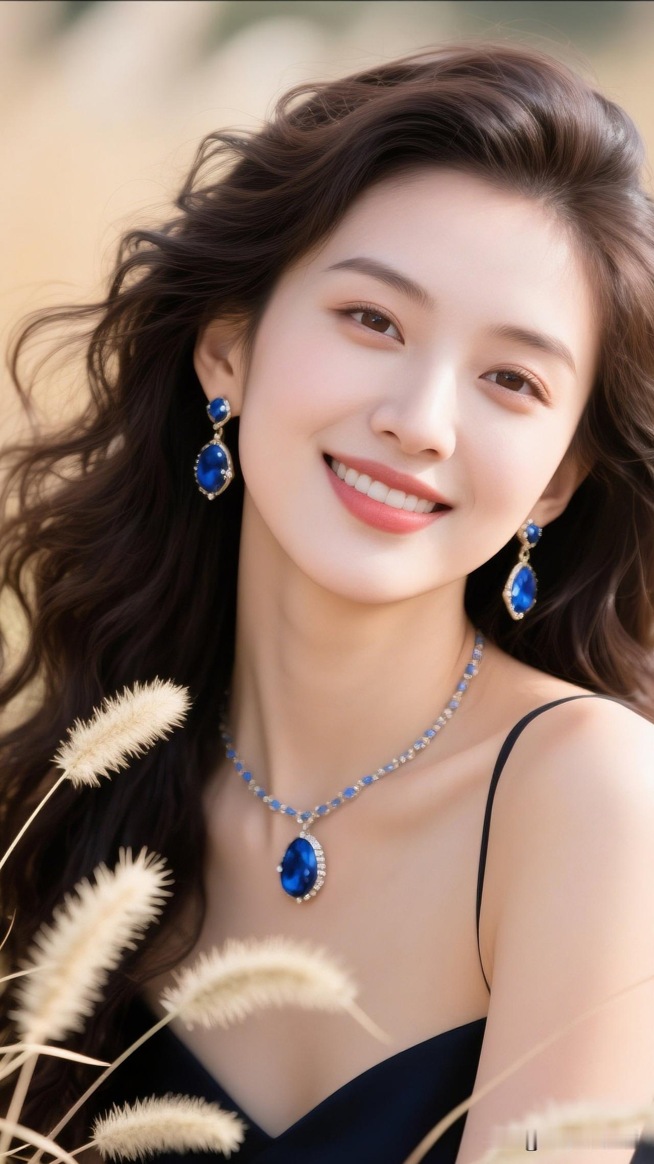 碧玉生辉映，笑靥如花绽。高级感穿搭，温柔风穿搭。优雅蓝宝石，闪耀在阳光下💎✨